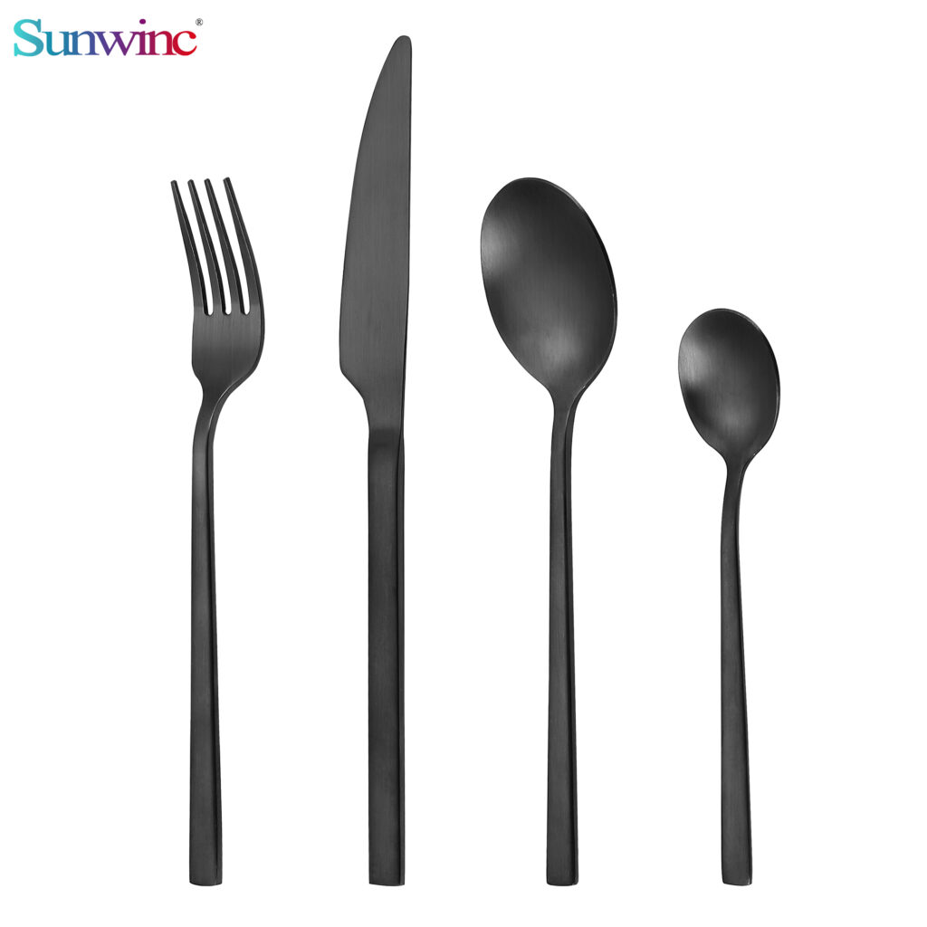 sw 014 tumble polish stainless steel hotel cutlery sets flatware sets