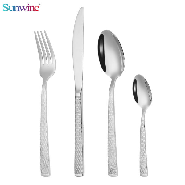 sw 044 trending products 2024 new arrivals hammers 304 stainless steel knife fork and spoon set cutlery