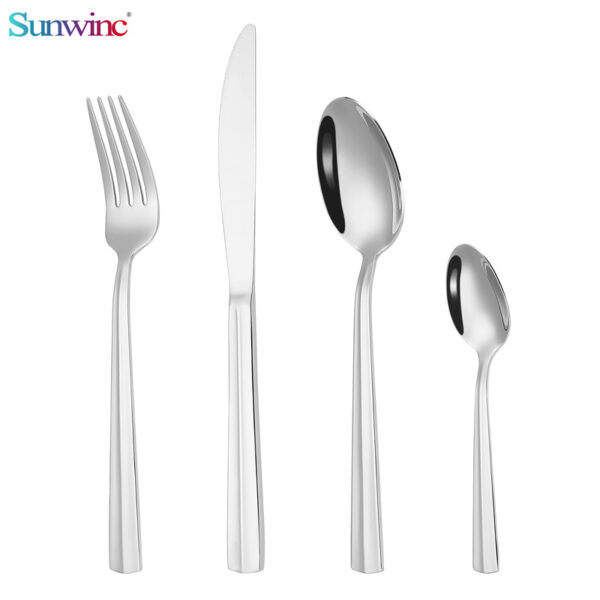 sw 3084 stainless steel cutlery kitchen knife fork spoon wooden handle cutlery set (复制)