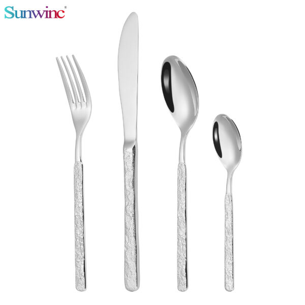 sw 044 trending products 2024 new arrivals hammers 304 stainless steel knife fork and spoon set cutlery