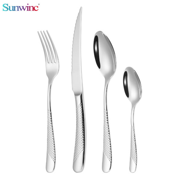 sw 044 trending products 2024 new arrivals martillos 304 acero inoxidable cuchillo tenedor y cuchara juego cubiertos