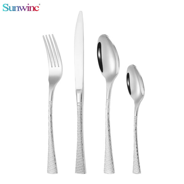 sw 044 trending products 2024 new arrivals hammers 304 stainless steel knife fork and spoon set cutlery