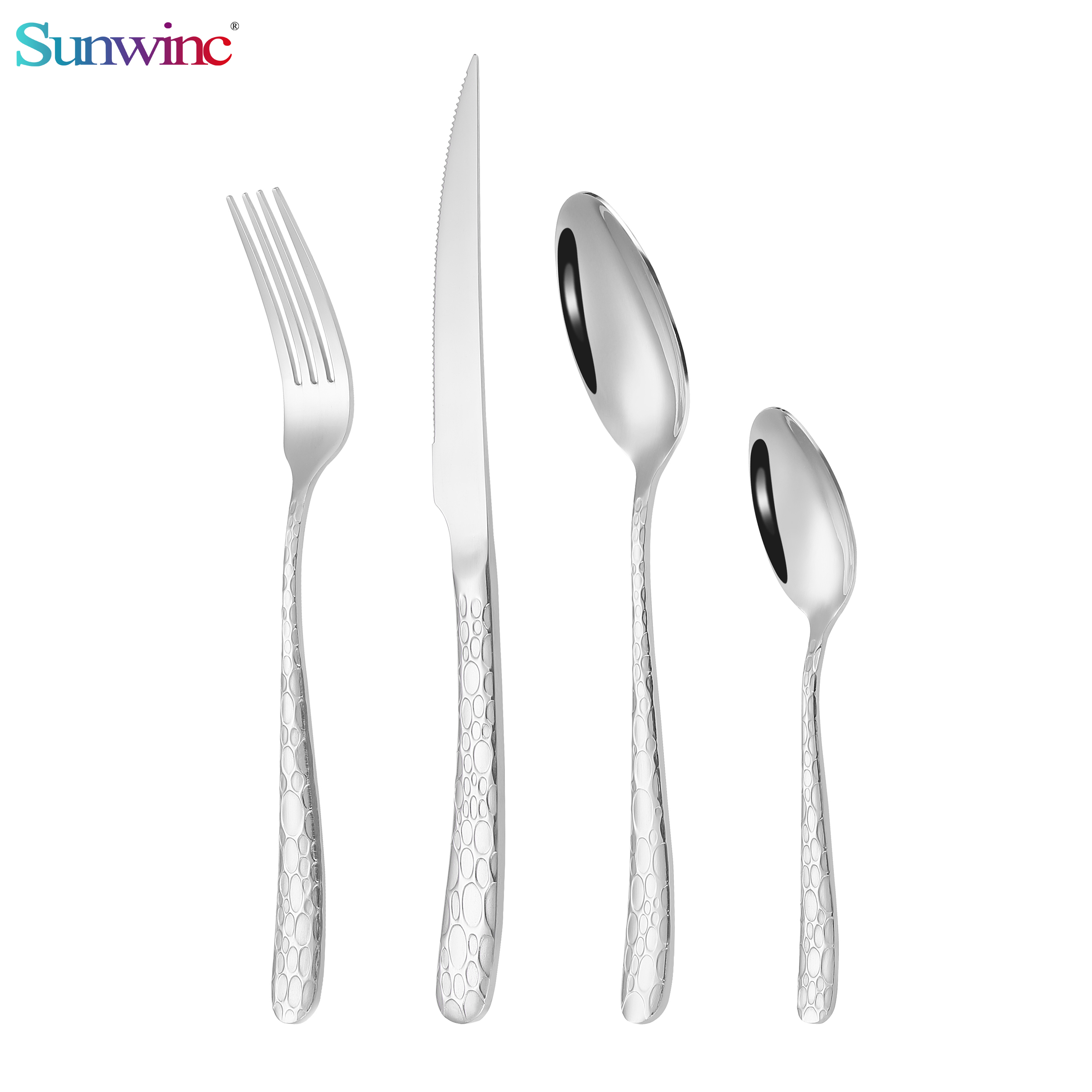 sw 044 trending products 2024 new arrivals martillos 304 acero inoxidable cuchillo tenedor y cuchara juego cubiertos