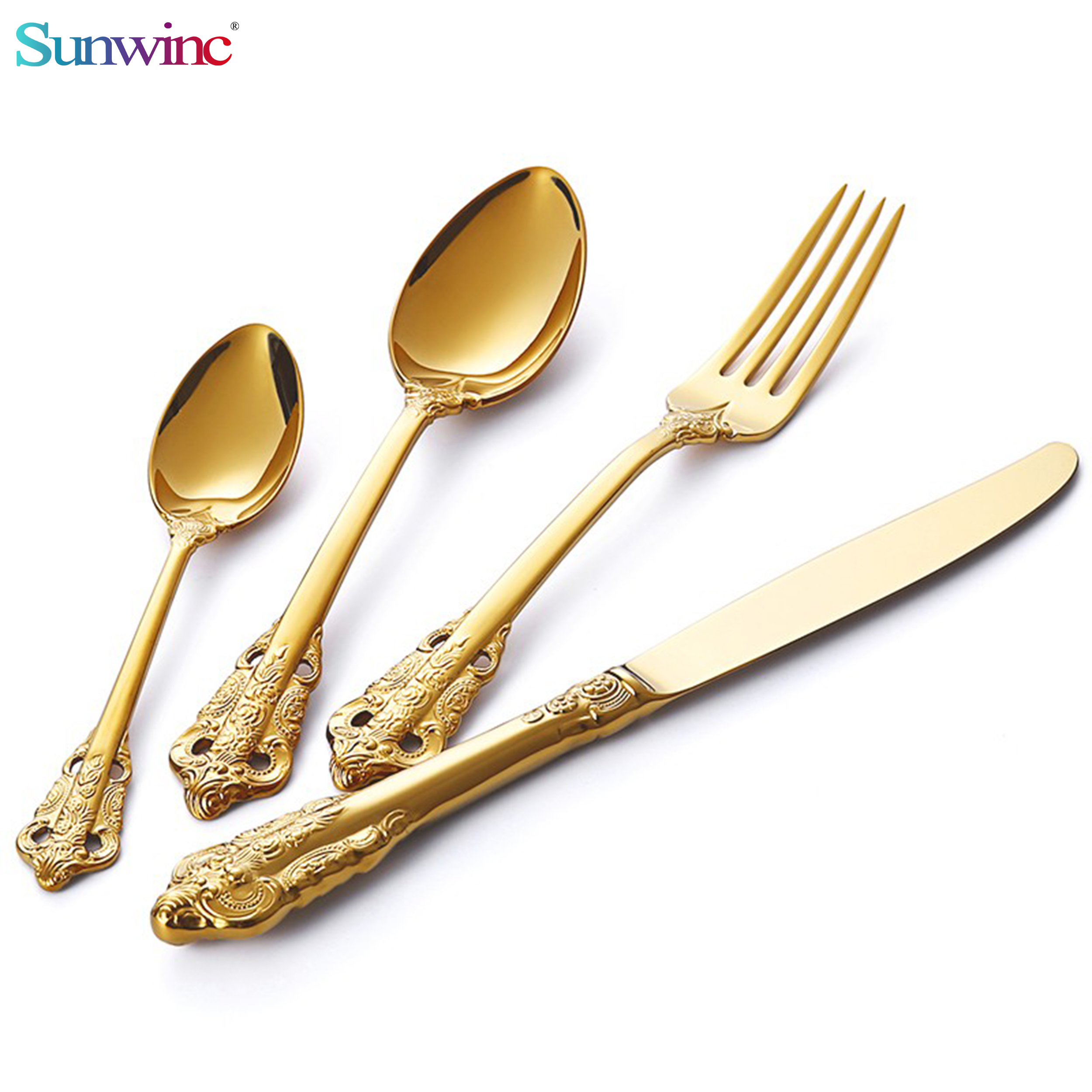 tumble polish stainless steel hotel cutlery sets flatware sets