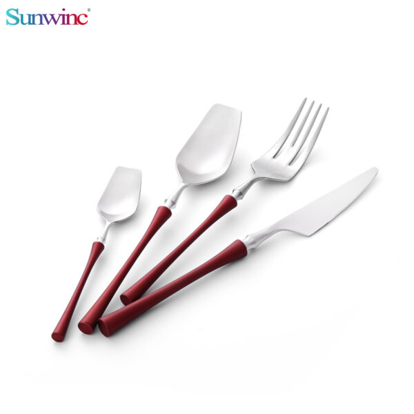 sw 014 tumble polish stainless steel hotel cutlery sets flatware sets