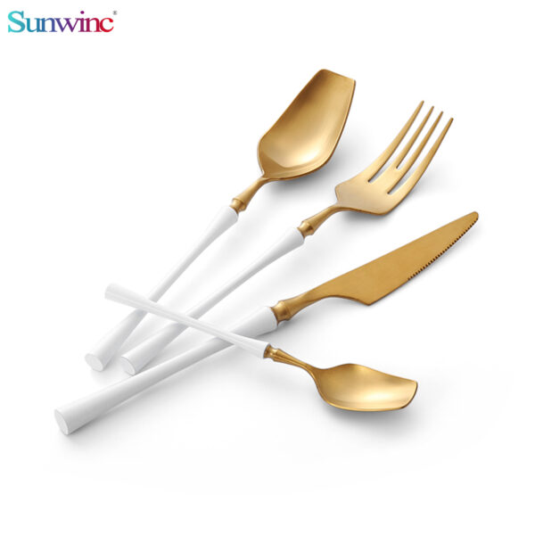 sw 014 tumble polish stainless steel hotel cutlery sets flatware sets