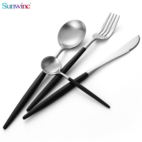 sw 014 tumble polish stainless steel hotel cutlery sets flatware sets