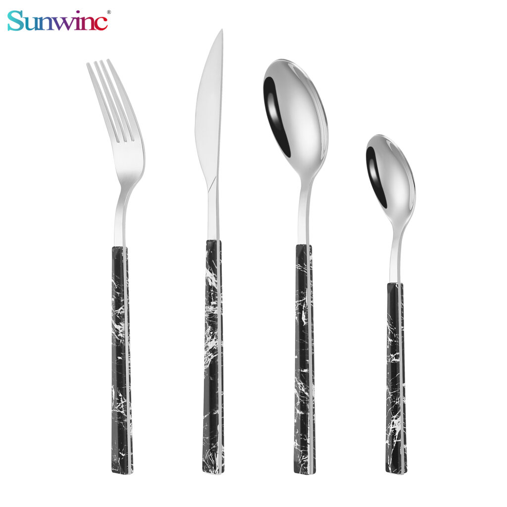 sw 044 trending products 2024 new arrivals hammers 304 stainless steel knife fork and spoon set cutlery