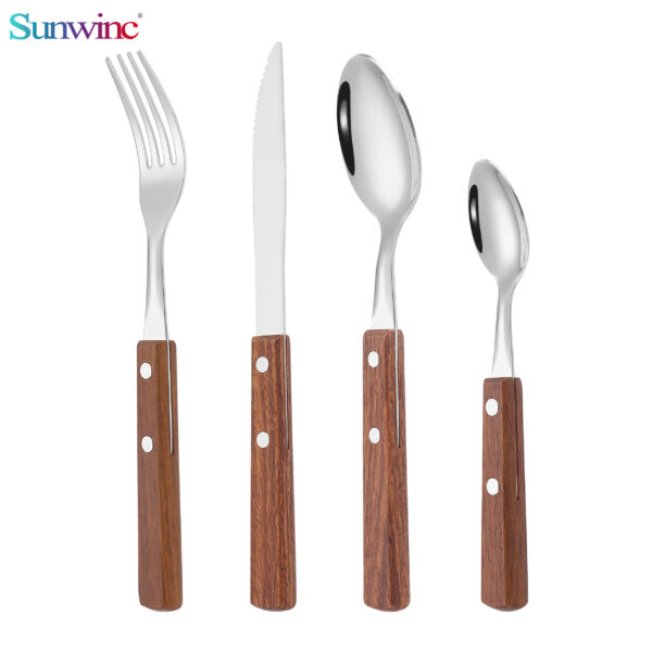 sw 044 trending products 2024 new arrivals martillos 304 acero inoxidable cuchillo tenedor y cuchara juego cubiertos